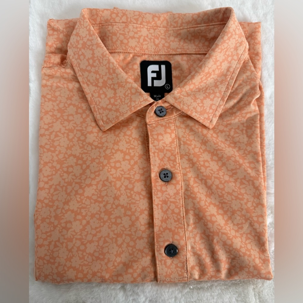 FootJoy Men's Orange Floral Polo Shirt